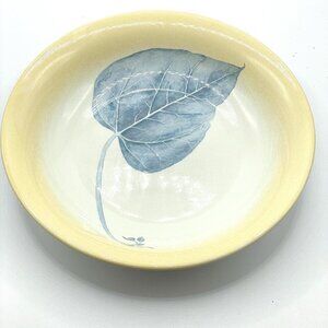 NWT Portmeirion Seasons Anwyl Cooper-Willis Blue Leaf Ceramic Serving Bowl 10.5"